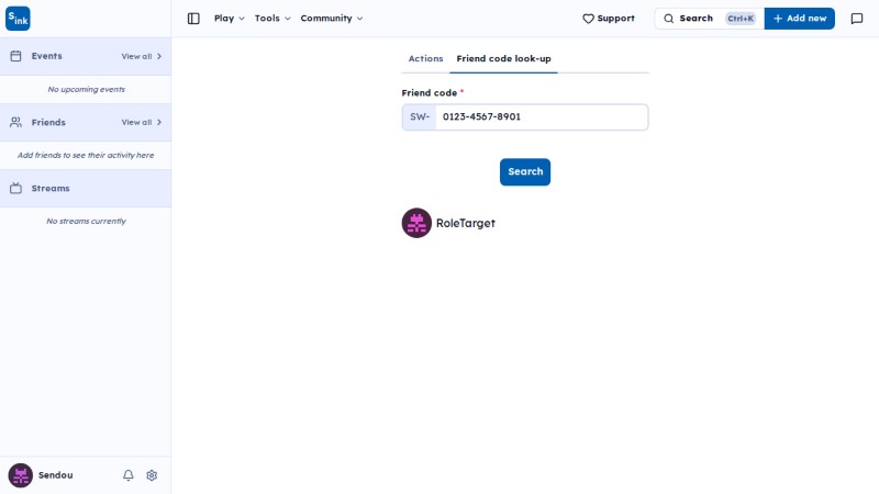 Admin actions page
