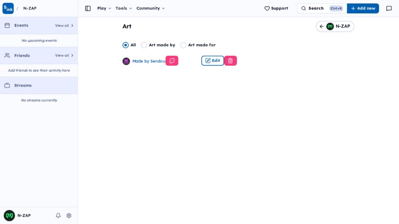 User art page