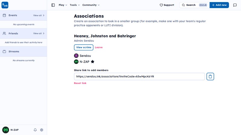 Associations page