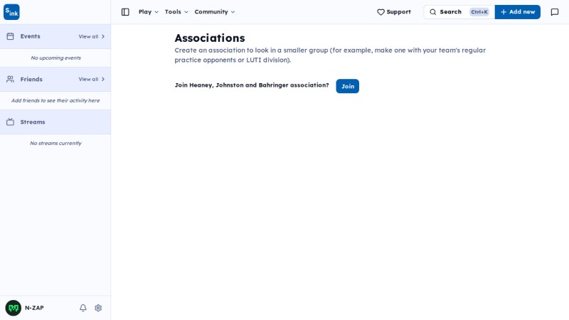 Associations page
