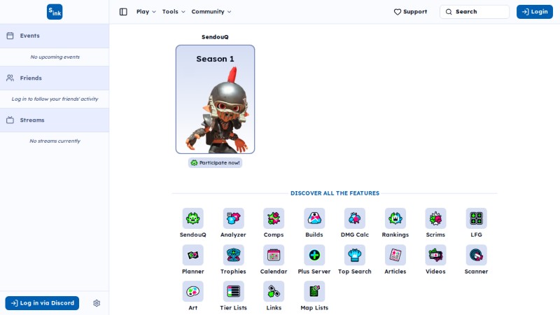 Settings page
