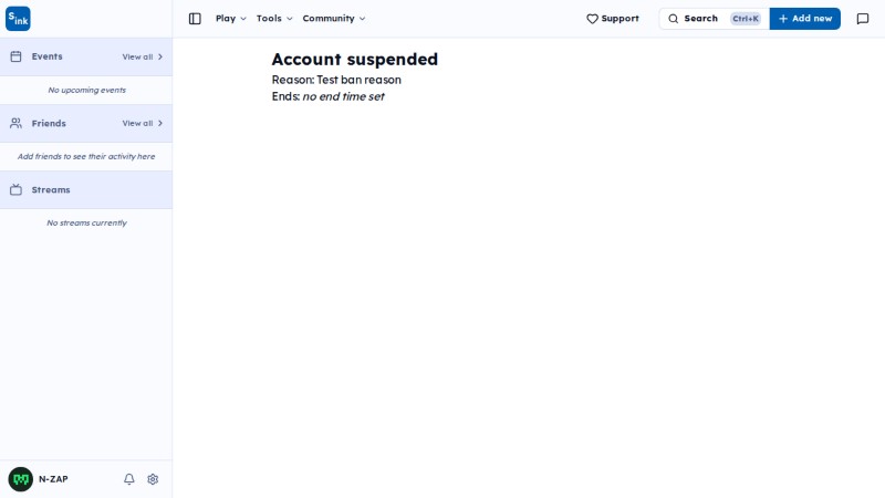 Suspended page