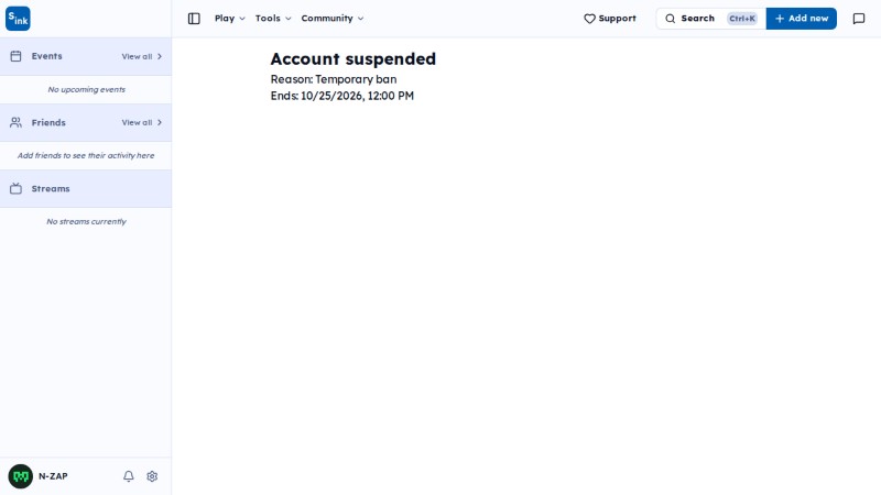 Suspended page