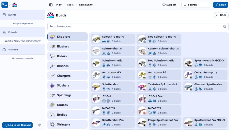 Builds page