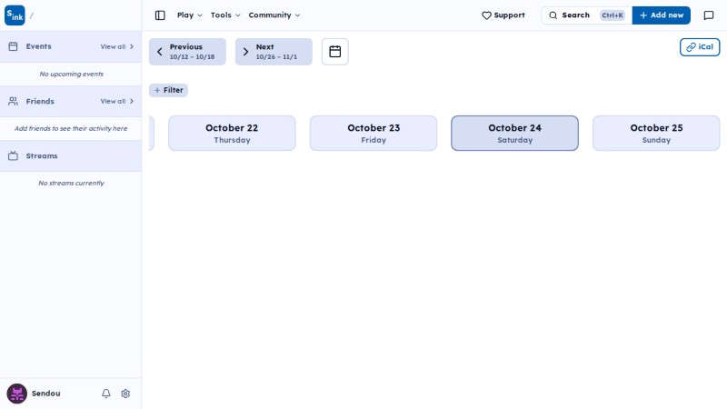 Calendar event page