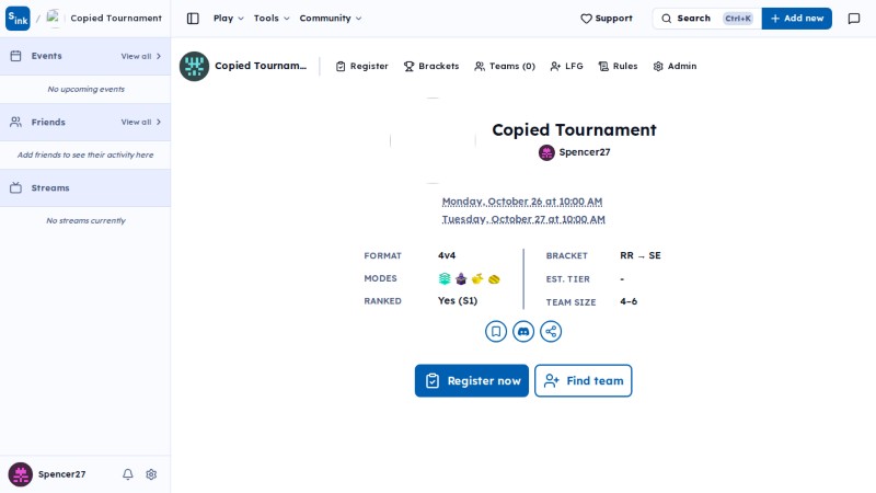 Calendar new event page