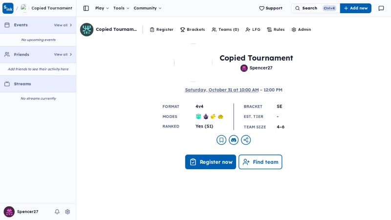 Calendar new event page