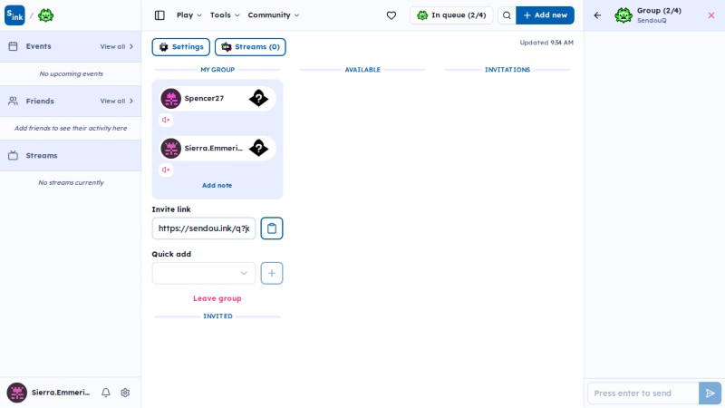 SendouQ looking page