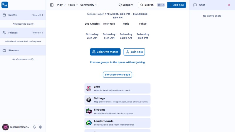 SendouQ looking page