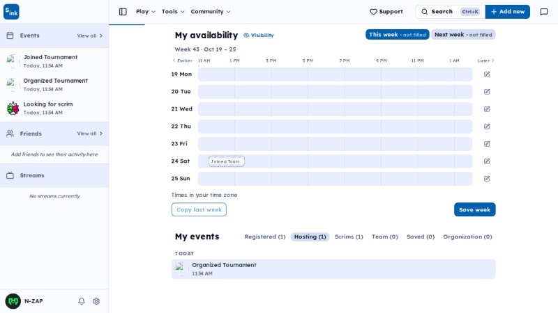 Events page