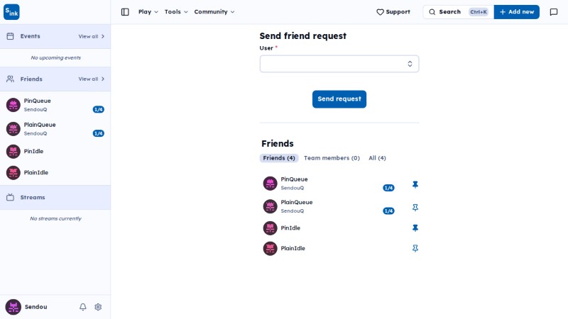 Friends page