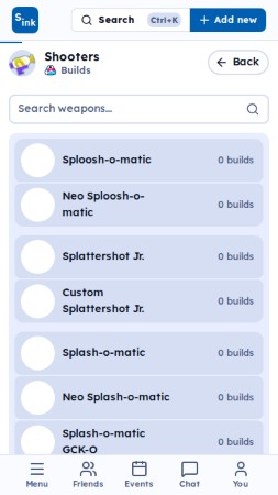 Builds page