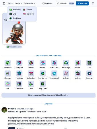 Top nav menus