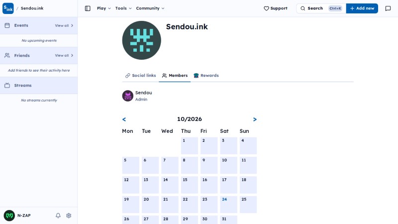 Organization page