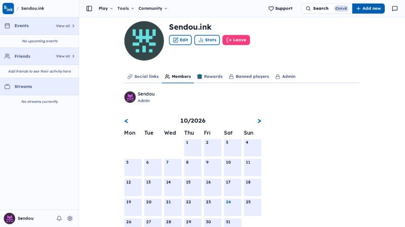 Organization page