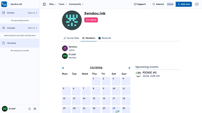 Organization page