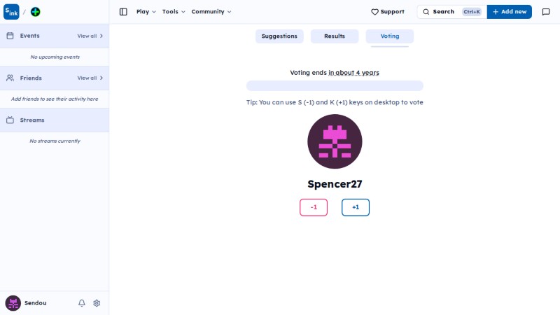 Plus voting page