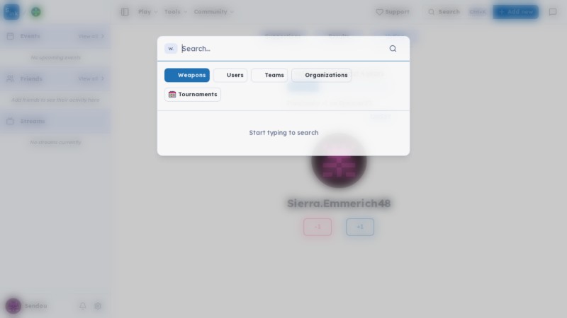 Global search dialog