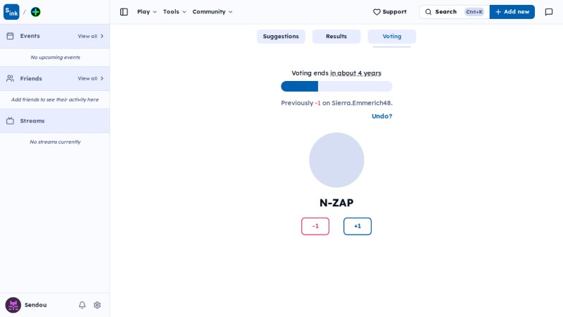 Plus voting page