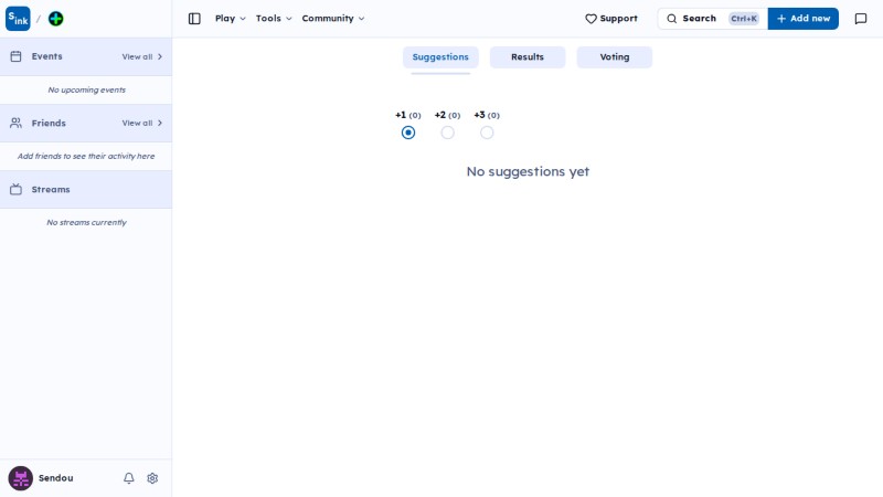 Plus suggestions page