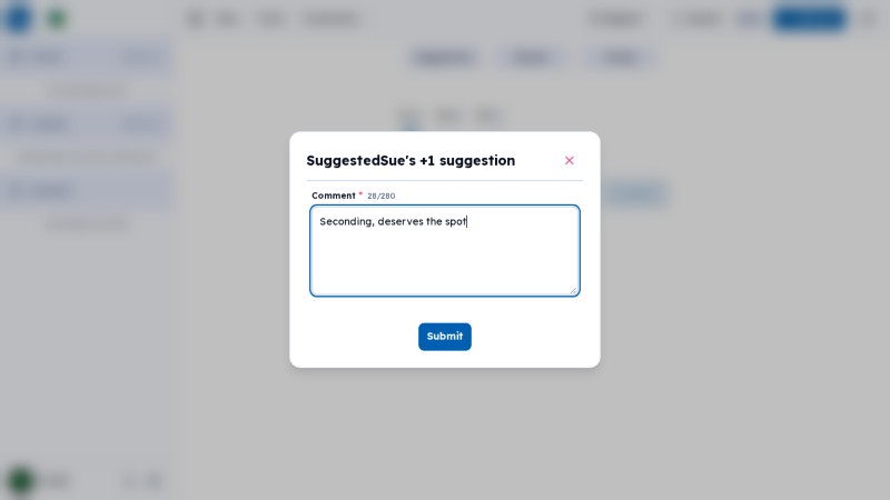 Suggestion comment page