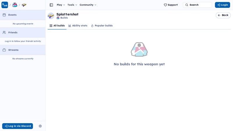 Weapon builds page