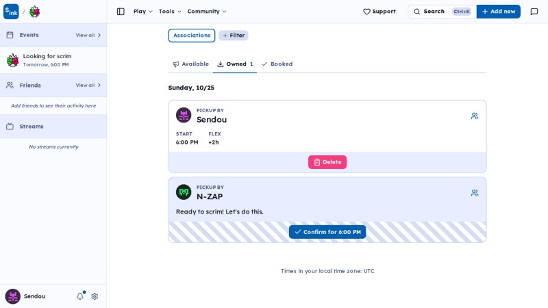 Notification popover