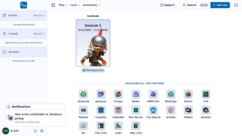 Notification popover