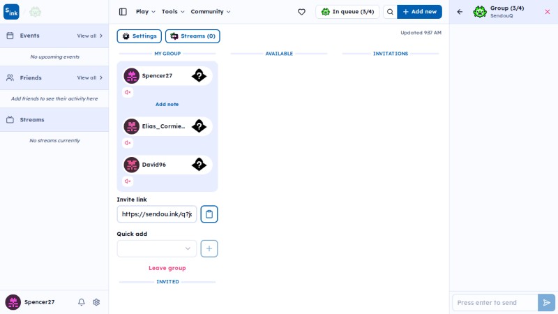 SendouQ looking page