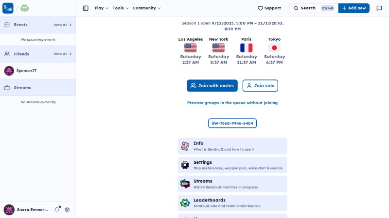 SendouQ looking page