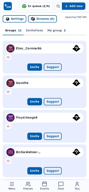 SendouQ looking page