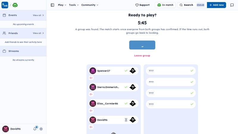 SendouQ ready page
