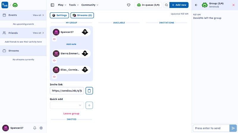SendouQ looking page