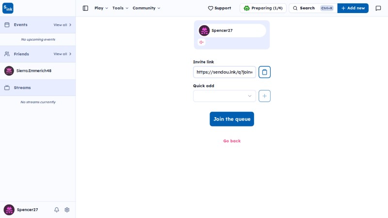 SendouQ preparing page