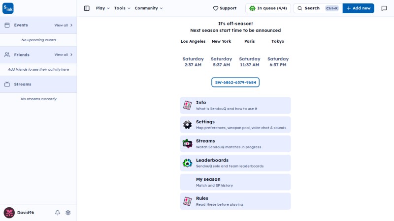 SendouQ ready page