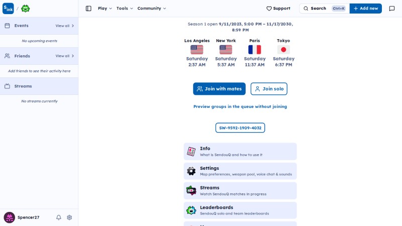 SendouQ page