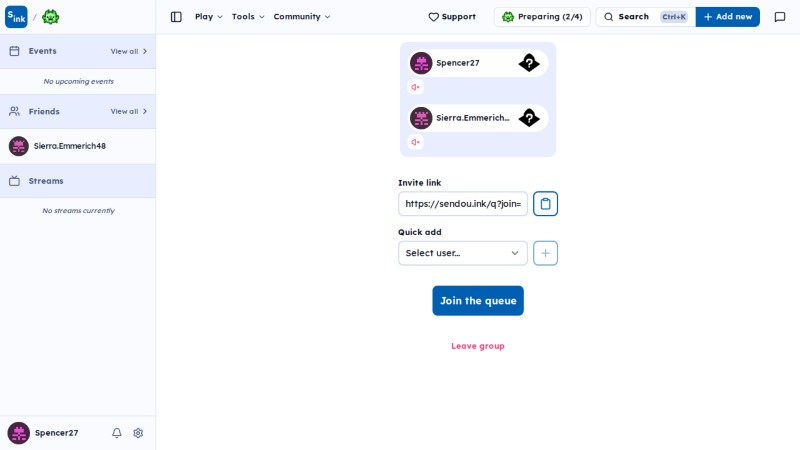 SendouQ preparing page