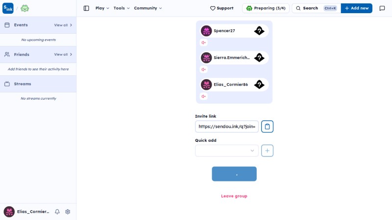 SendouQ preparing page