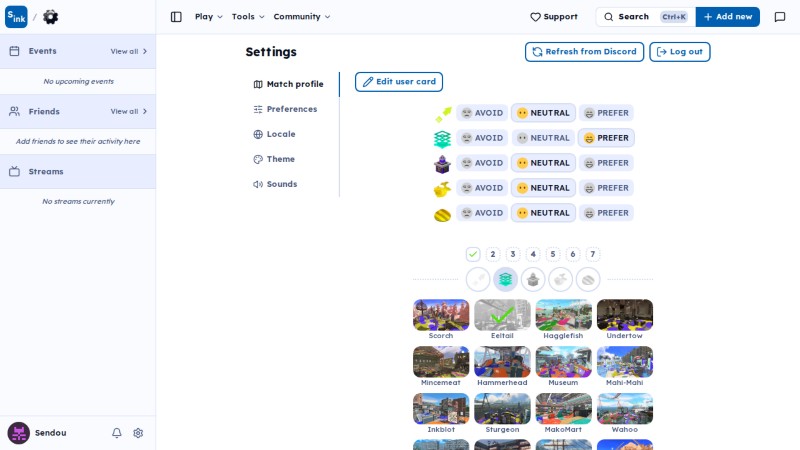 Match profile page