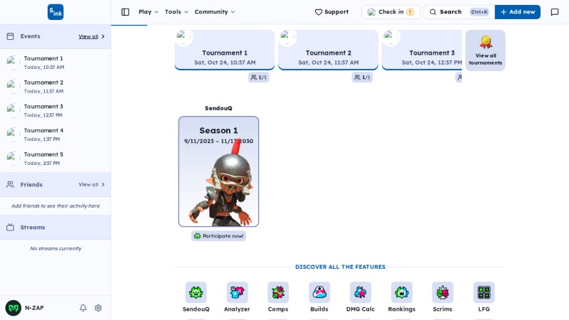Events page