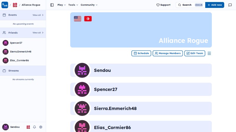 Team page