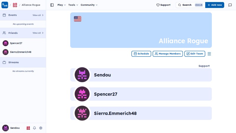 Team page