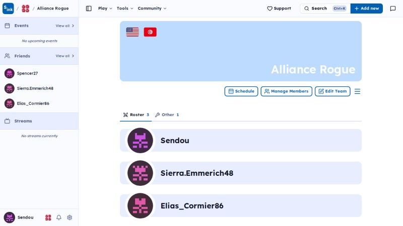 Team page