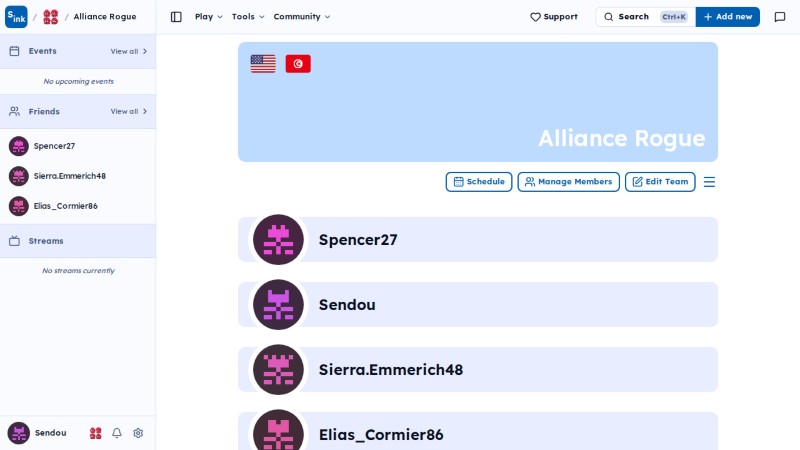 Team page
