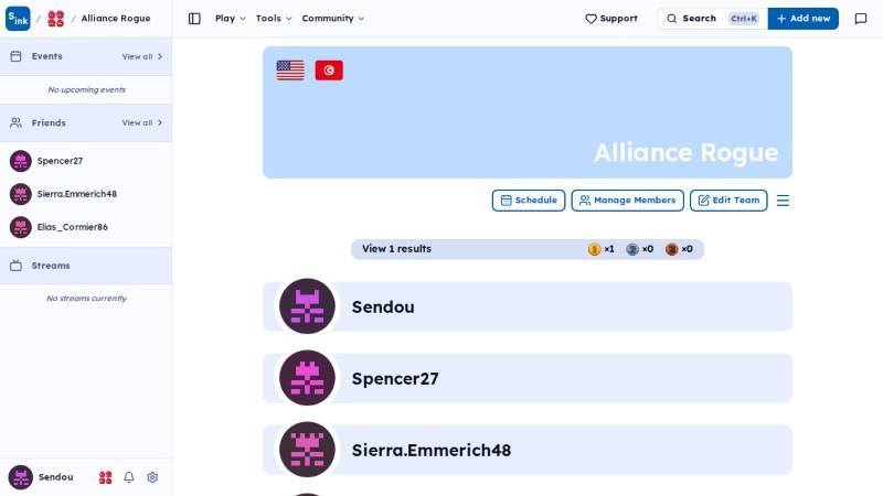 Team page