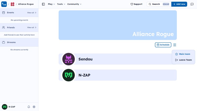 Team page