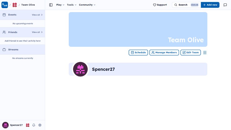 Team page