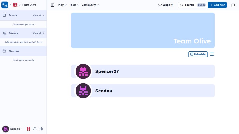 Team page