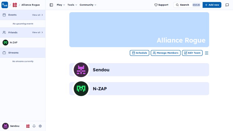 Team page