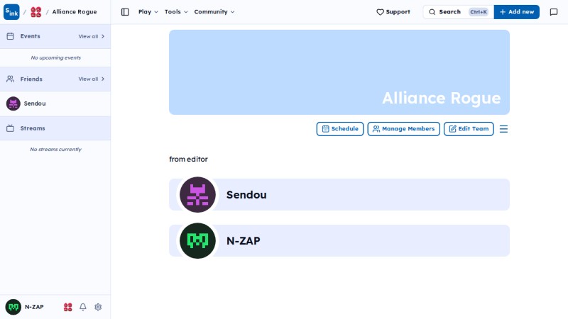 Team page